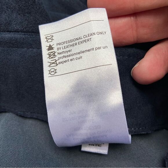NWT Vince Stretch Suede Split Hem Cropped Pant Coastal Blue size XS - Picture 9 of 10